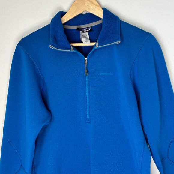 Patagonia Men's Blue Fleece Quarter Zip Pullover Long Sleeve Size Large A112 - Picture 1 of 16